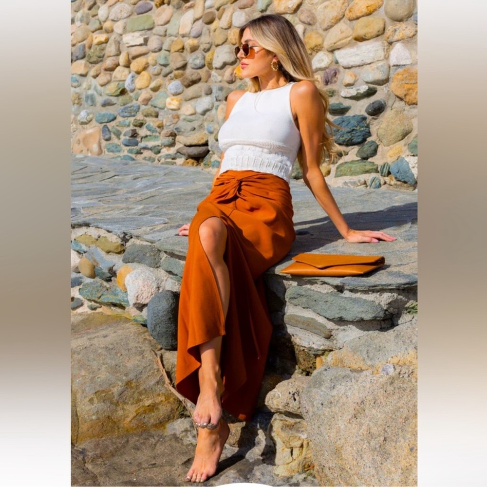 Brown Asymmetrical Skirt